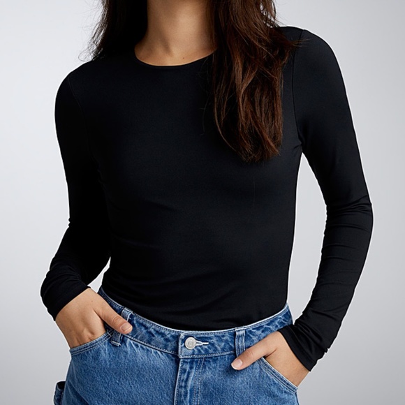 NWT Simons "Twik" Crew Neck Nylon Bodysuit - Picture 1 of 7